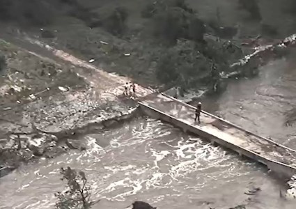 aerial view of flooding