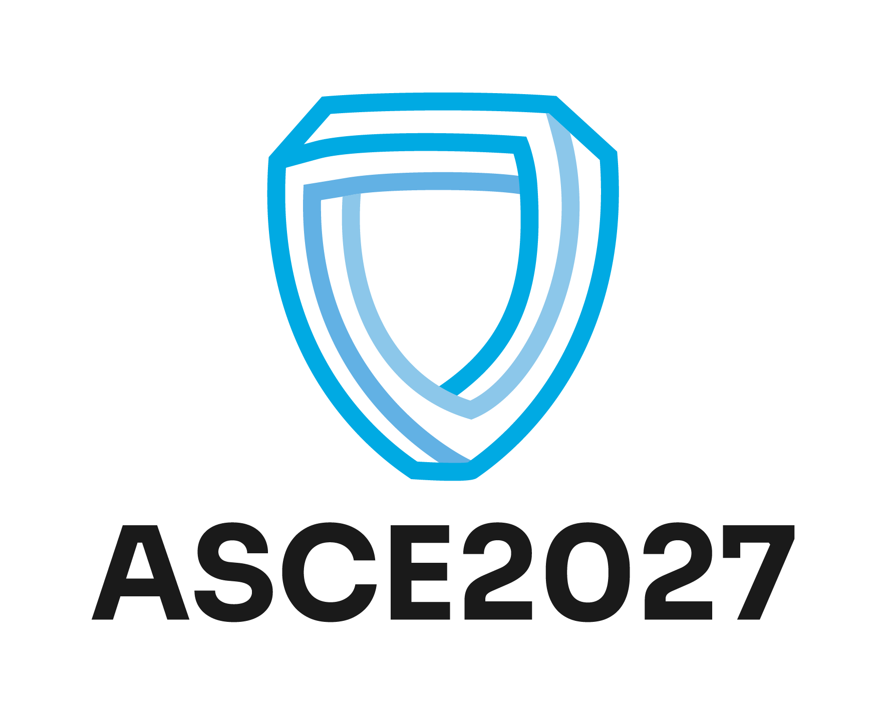 ASCE 2027. The Infrastructure and Engineering Experience. Blue shield logo with ASCE2027 in black font.